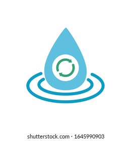 water drop with arrows flat style icon vector illustration design