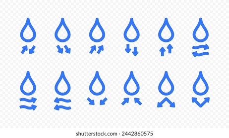 Diseño vectorial de gota de agua y flechas