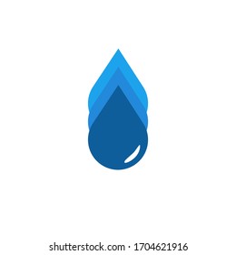 Water drop, back to back, blue color tones.  Isolated Vector illustration