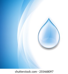 Water Drop Background With Gradient Mesh, Vector Illustration