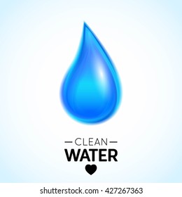 Water drop background. Vector illustration.