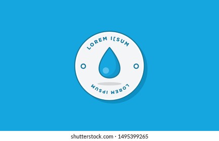Water Drop Badge Sticker Design Flat Style Design