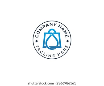 Símbolo del símbolo del logotipo del logotipo de la bolsa de agua Etiqueta del signo del concepto Símbolo del elemento Diseño del elemento. Droplet, Store, Shop Logoype. Plantilla de ilustración de vector