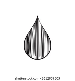 Water Drop Barcode silhouette vector icon sign symbol illustration design.