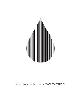 Water drop barcode silhouette vector flat illustration design.