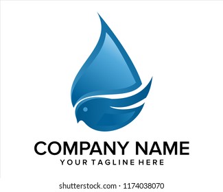 WATER DROP AND BIRD VECTOR