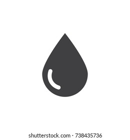Water drop black filled solid icon.