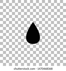 Water Drop. Black flat icon on a transparent background. Pictogram for your project