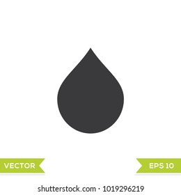 water drop black web icon flat on white background vector template illustration 
