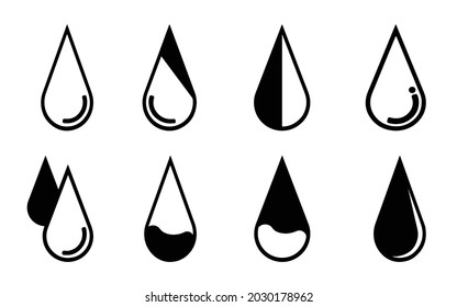 laca de agua vector blanco y negro conjunto en aislado