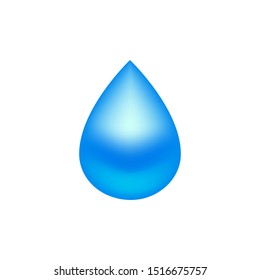 Water drop blue colored. Isolated on white background. EPS 10