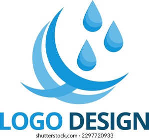 Water drop blue logo design