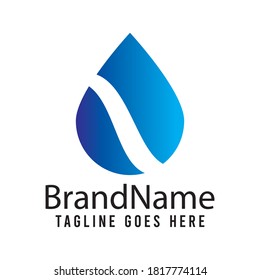Water drop blue logo icon vector template.