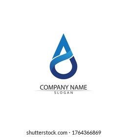 Diseño de ilustraciones vectoriales de plantillas de logotipo azul y de caída de agua