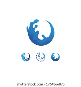Water drop and blue Logo Template vector illustration design