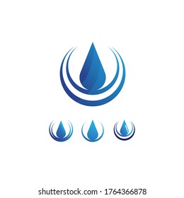 Water drop and blue Logo Template vector illustration design