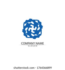 Diseño de ilustraciones vectoriales de plantillas de logotipo azul y de caída de agua