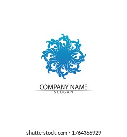 Water drop and blue Logo Template vector illustration design