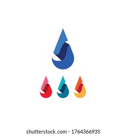 Water drop and blue Logo Template vector illustration design