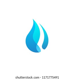 icono de la onda del logotipo azul de gota de agua