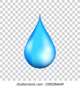 Water drop, blue drop vector illustration.