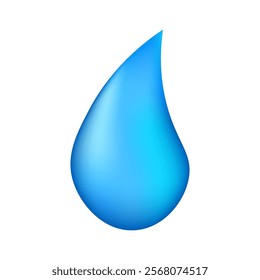 Water drop, blue drop vector illustration.