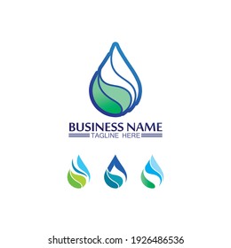 Water drop, blue wave and wave illustration logo and Business Logo Template vector illustration design, icon, symbol corporate 