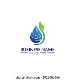 Water drop, blue wave and wave illustration logo and Business Logo Template vector illustration design, icon, symbol corporate 