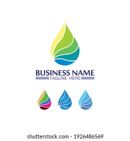 Water drop, blue wave and wave illustration logo and Business Logo Template vector illustration design, icon, symbol corporate 