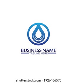 Water drop, blue wave and wave illustration logo and Business Logo Template vector illustration design, icon, symbol corporate 