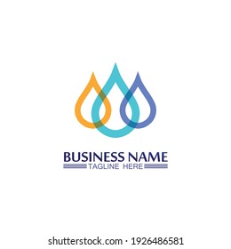 Water drop, blue wave and wave illustration logo and Business Logo Template vector illustration design, icon, symbol corporate 