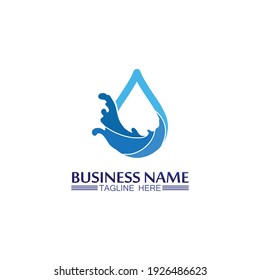Water drop, blue wave and wave illustration logo and Business Logo Template vector illustration design, icon, symbol corporate 