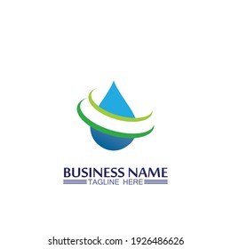 Water drop, blue wave and wave illustration logo and Business Logo Template vector illustration design, icon, symbol corporate 