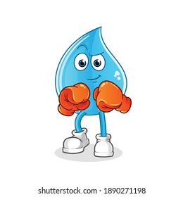 water drop boxer character. cartoon mascot vector