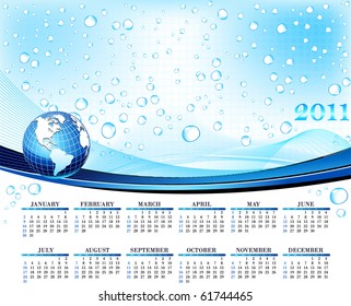 water drop business calendar design
