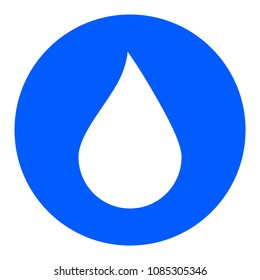 Water drop button, water drop icon, drop of water on a transparent background, a realistic drop of water, can be used for printing or in web design