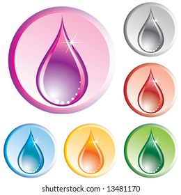 Water Drop Button Vector