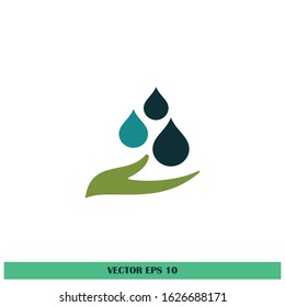 water drop or water care icon vector logo template design element