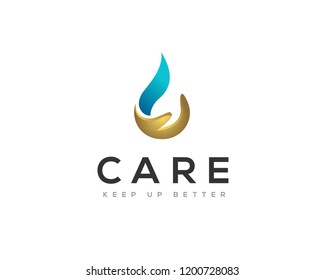 Water drop care logo design inspiration