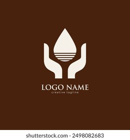 Water drop, care, water, summer, icon, sign, eco fully editable vector logo template