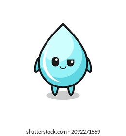 water drop cartoon with an arrogant expression , cute style design for t shirt, sticker, logo element