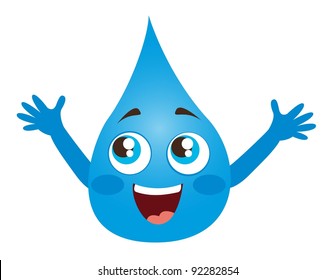 Water Drop Cartoon Eyes Mouth Vector Stock Vector (Royalty Free ...