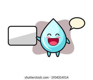 Water Drop Cartoon Illustration Doing A Presentation