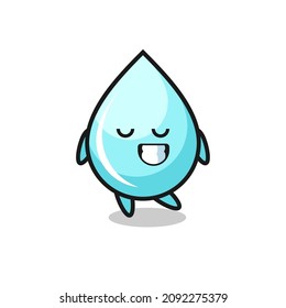 water drop cartoon illustration with a shy expression , cute style design for t shirt, sticker, logo element