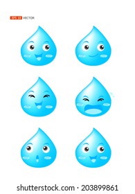Water drop character, vector eps 10