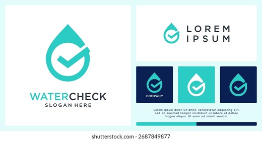 Water drop check logo design