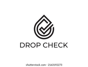 water drop check logo icon vector design. linear style