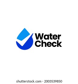 Water Drop Check Logo Vector Icon Illustration