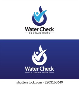 water drop check logo vector icon illustration design