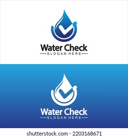 water drop check logo vector icon illustration design